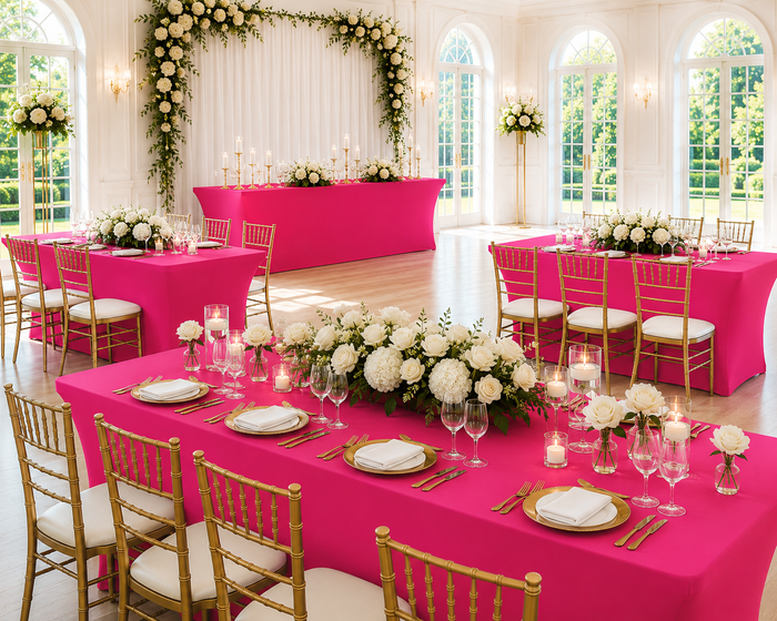 6 Ft Rectangular Spandex Table Cover - Fuchsia (1pc)