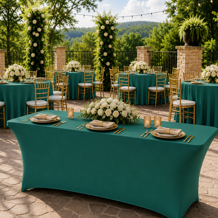 6 Ft Rectangular Spandex Table Cover - Jade (1pc)