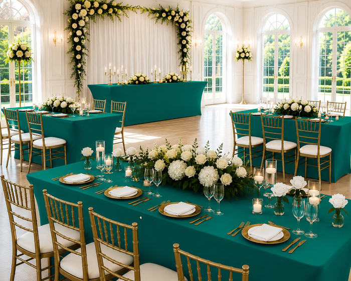 6 Ft Rectangular Spandex Table Cover - Jade (1pc)