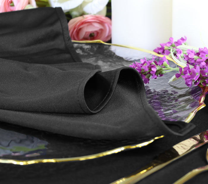 60"x120" Seamless Rectangular Scuba (Wrinkle-Free) Tablecloth - Black (1pc)