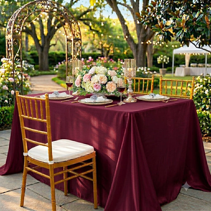60"x120" Seamless Rectangular Scuba (Wrinkle-Free) Tablecloth - Burgundy (1pc)