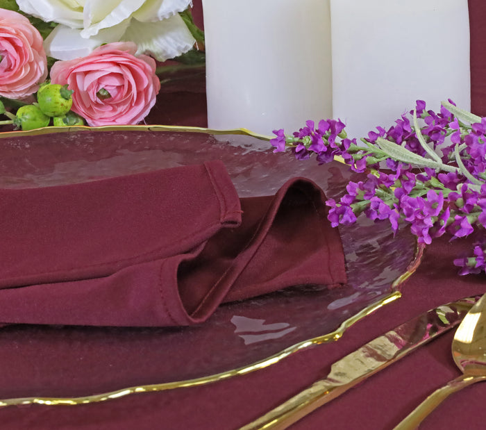 60"x120" Seamless Rectangular Scuba (Wrinkle-Free) Tablecloth - Burgundy (1pc)