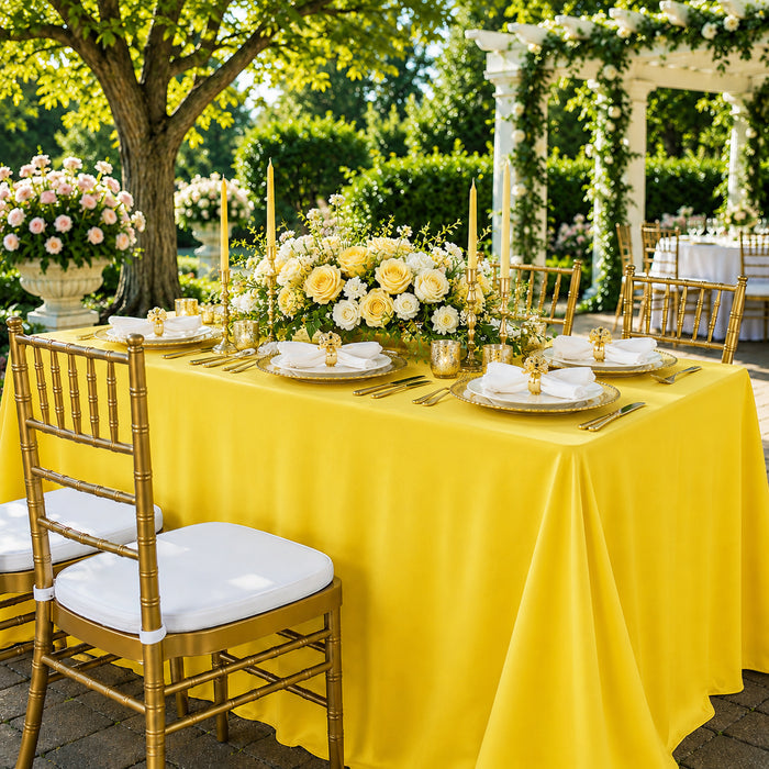 60"x120" Seamless Rectangular Scuba (Wrinkle-Free) Tablecloth - Canary Yellow (1pc)