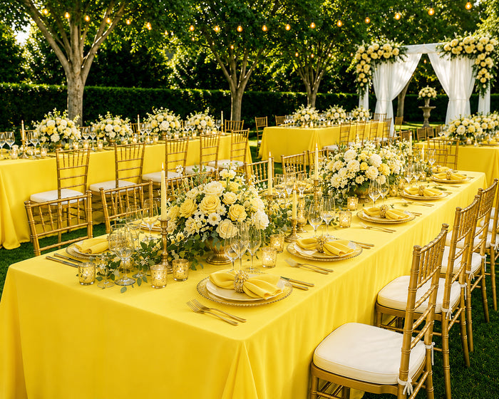 60"x120" Seamless Rectangular Scuba (Wrinkle-Free) Tablecloth - Canary Yellow (1pc)