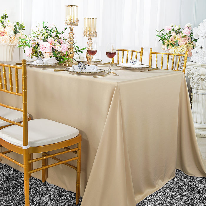 60"x120" Seamless Rectangular Scuba (Wrinkle-Free) Tablecloth  - Champagne (1pc)