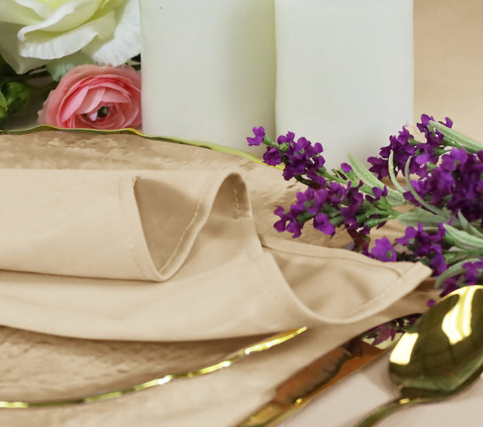 60"x120" Seamless Rectangular Scuba (Wrinkle-Free) Tablecloth  - Champagne (1pc)