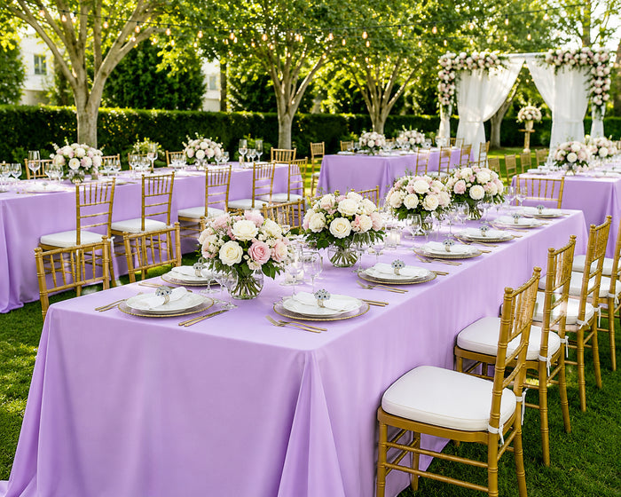 60"x120" Seamless Rectangular Scuba (Wrinkle-Free) Tablecloth - Lavender (1pc)