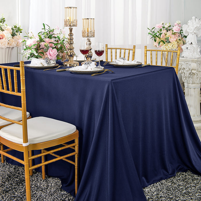 60"x120" Seamless Rectangular Scuba (Wrinkle-Free) Tablecloth - Navy Blue (1pc)