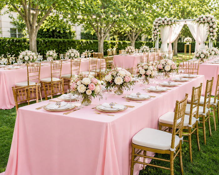 60"x120" Seamless Rectangular Scuba (Wrinkle-Free) Tablecloth - Pink (1pc)