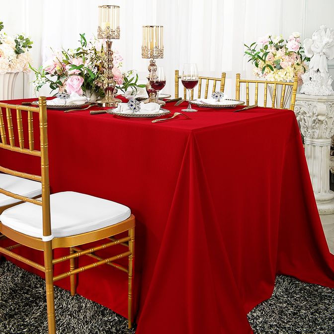 60"x120" Seamless Rectangular Scuba (Wrinkle-Free) Tablecloth - Red (1pc)