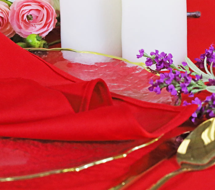 60"x120" Seamless Rectangular Scuba (Wrinkle-Free) Tablecloth - Red (1pc)