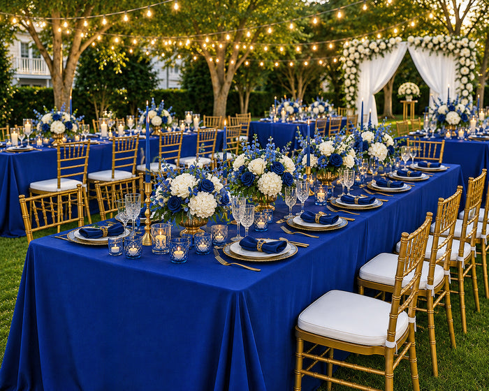 60"x120" Seamless Rectangular Scuba (Wrinkle-Free) Tablecloth - Royal Blue (1pc)