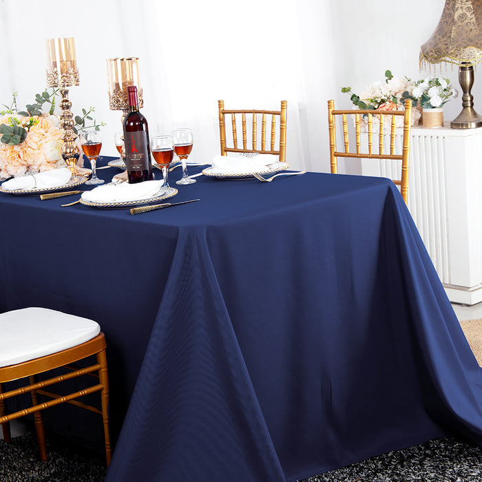 60"x126" Seamless Rectangular Economy Polyester Tablecloth - Navy Blue (1pc)