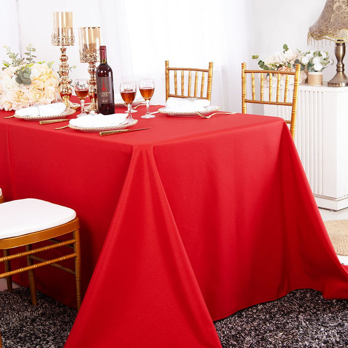 72"x120" Seamless Rectangular Premium Polyester Tablecloth - Red (1pc)