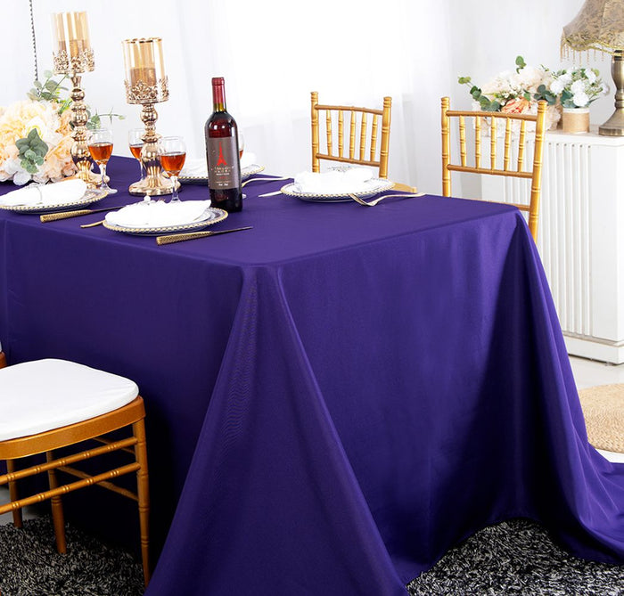 72"x120" Seamless Rectangular Premium Polyester Tablecloth - Regency Purple (1pc)
