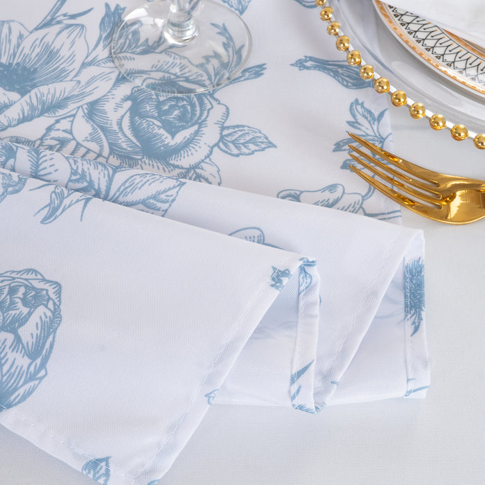 72"x72" Seamless Square French Toile Polyester Tablecloth/Table Overlay - Dusty Blue (1pc)