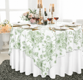 72"x72" Seamless Square French Toile Polyester Tablecloth/Table Overlay - Sage Green (1pc)