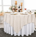 72"x72" Seamless Square Seersucker Polyester Tablecloth/Table Overlay - Champagne (1pc)