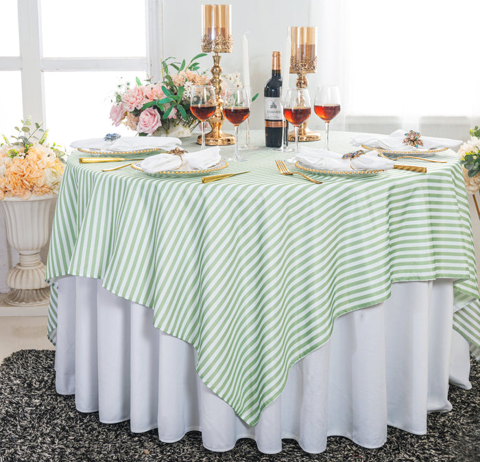 72"x72" Seamless Square Seersucker Polyester Tablecloth/Table Overlay - Sage Green (1pc)