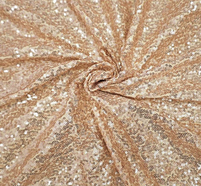 8 Ft Rectangular Sequin Spandex Table Cover - Champagne (1pc)