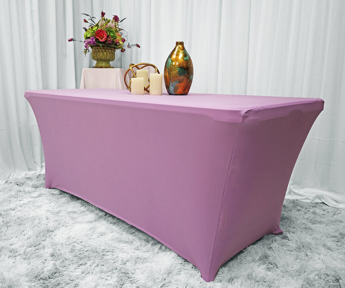 8 Ft Rectangular Spandex Table Cover - Lilac (1pc)
