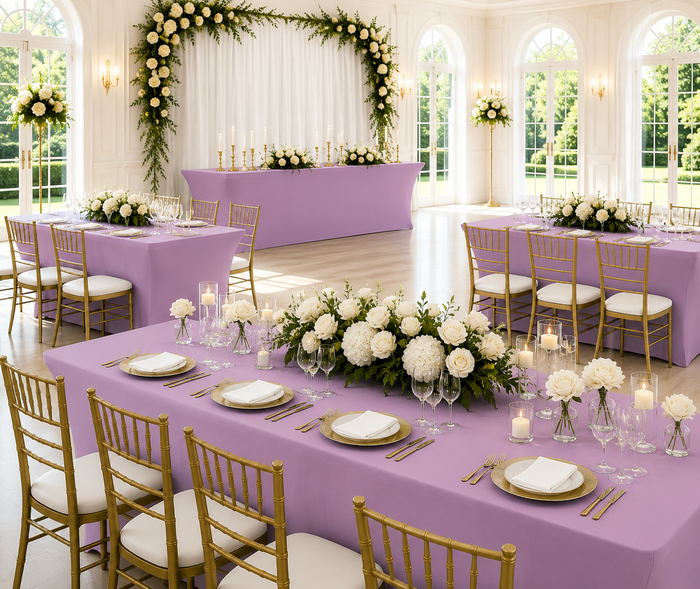 8 Ft Rectangular Spandex Table Cover - Lilac (1pc)