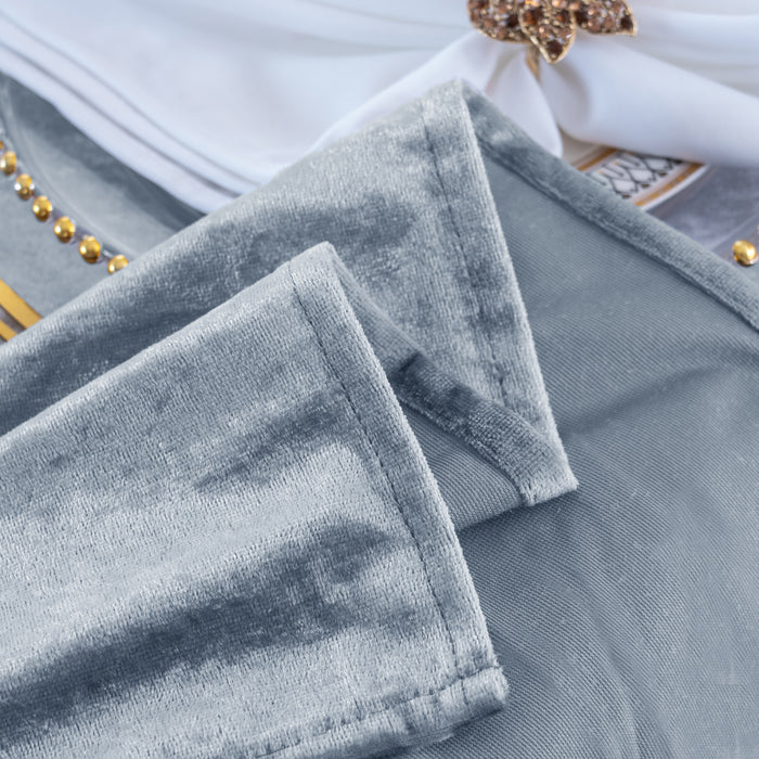 85"x85" Seamless Square Ice Crushed Velvet (200 GSM) Tablecloth/Table Overlay - Dusty Blue (1pc)