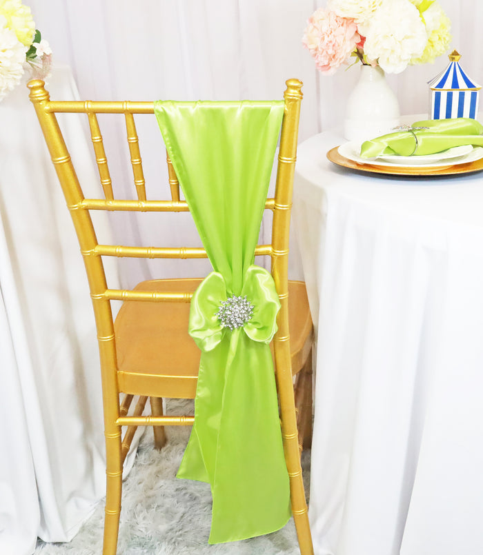 8"x108" Satin Chair Sashes - Key Lime (10pcs/pk)