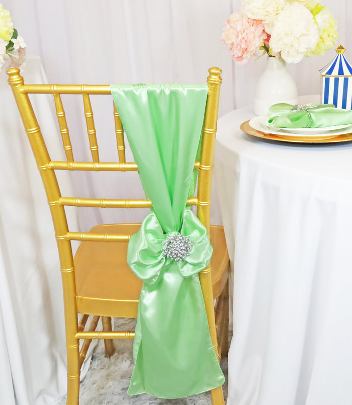 8"x108" Satin Chair Sashes - Mint Green (10pcs/pk)