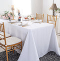 90"x132" Rectangular Rustic Panama Linen Tablecloth - White (1pc)