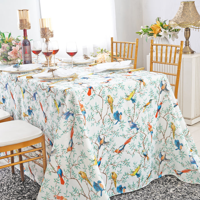 90"x132" Seamless Rectangular Faux Linen Tablecloth - Arboreal (1pc)