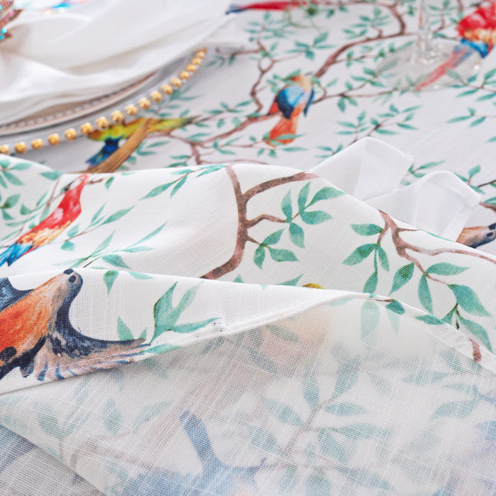 90"x132" Seamless Rectangular Faux Linen Tablecloth - Arboreal (1pc)