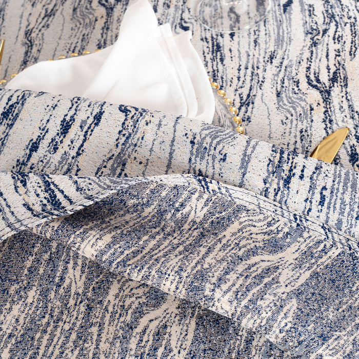 90"x132" Seamless Rectangular Galilean Jacquard Polyester Tablecloth - Navy Blue (1pc)