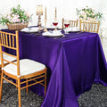 90"x132" Seamless Rectangular Satin Tablecloth - Regency Purple (1pc)