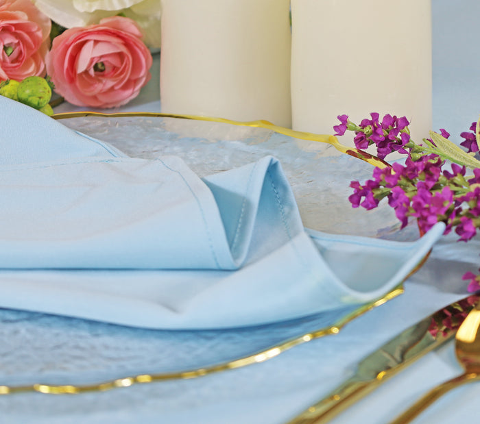 90"x132" Seamless Rectangular Scuba (Wrinkle-Free) Tablecloth - Baby Blue (1pc)