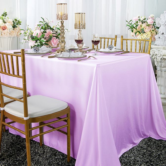 90"x132" Seamless Rectangular Scuba (Wrinkle-Free) Tablecloth - Lavender (1pc)