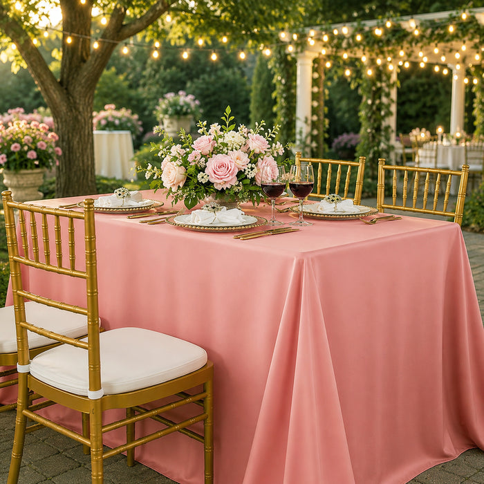 90"x132" Seamless Rectangular Scuba (Wrinkle-Free) Tablecloth - Rose Pink (1pc)