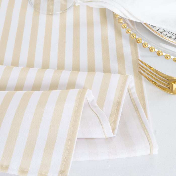 90"x132" Seamless Rectangular Seersucker Polyester Tablecloth - Champagne (1pc)