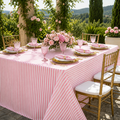 90"x132" Seamless Rectangular Seersucker Polyester Tablecloth - Pink (1pc)