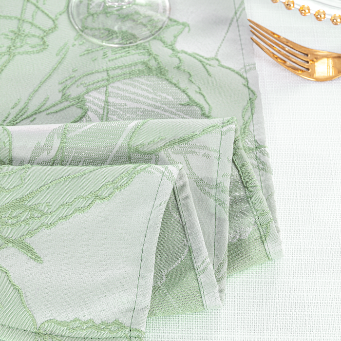 90"x156" Rectangular Floral Reef Jacquard Polyester Tablecloth - Sage Green (1pc)