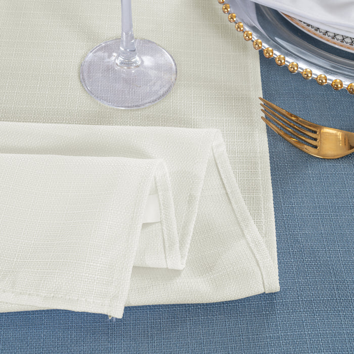 90"x156" Rectangular Rustic Panama Linen Tablecloth - Ivory (1pc)