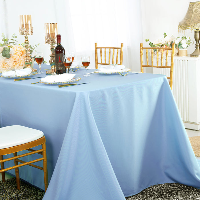 90"x156" Seamless Rectangular Economy Polyester Tablecloth - Baby Blue (1pc)