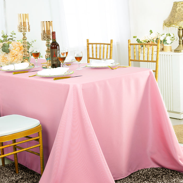 90"x156" Seamless Rectangular Economy Polyester Tablecloth - Pink (1pc)