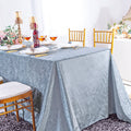 90"x156" Seamless Rectangular Ice Crushed Velvet (200 GSM) Tablecloth - Dusty Blue (1pc)