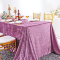 90"x156" Seamless Rectangular Ice Crushed Velvet (200 GSM) Tablecloth - Mauve (1pc)