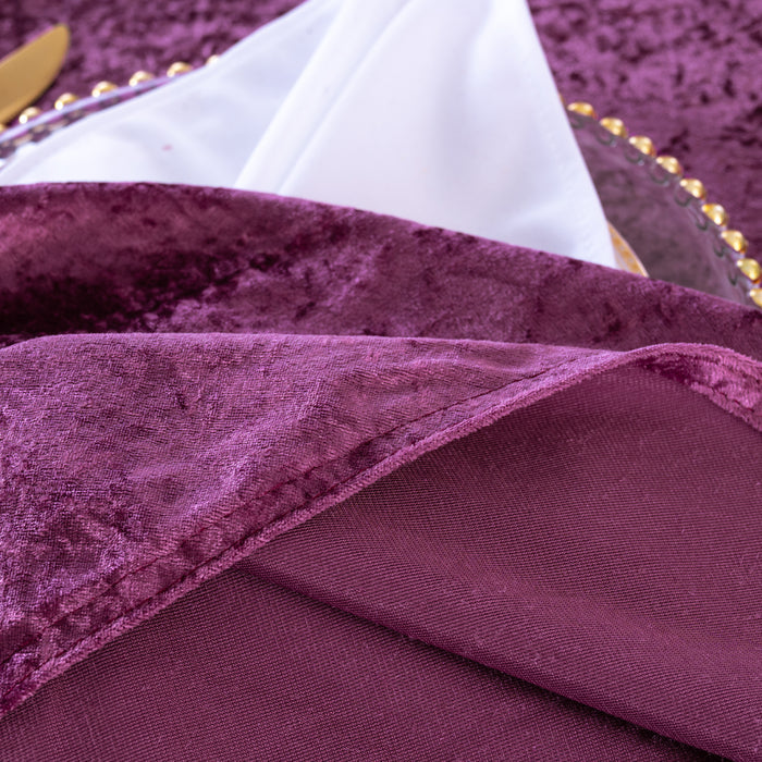 90"x156" Seamless Rectangular Ice Crushed Velvet (200 GSM) Tablecloth - Mauve (1pc)
