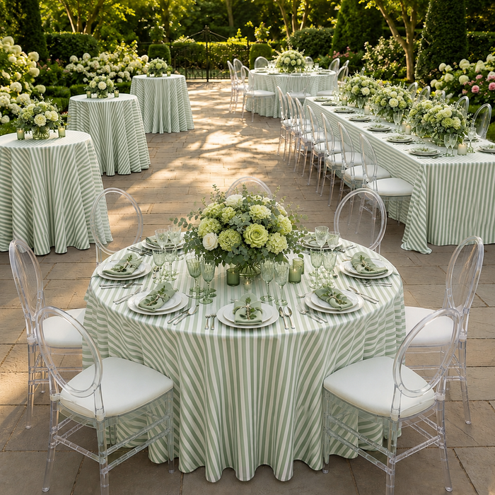 90"x156" Seamless Rectangular Seersucker Polyester Tablecloth - Sage Green (1pc)