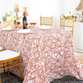 90"x156" Seamless Rectangular Whirl Scuba (Wrinkle-Free) Tablecloth - Rust/Burnt Orange (1pc)
