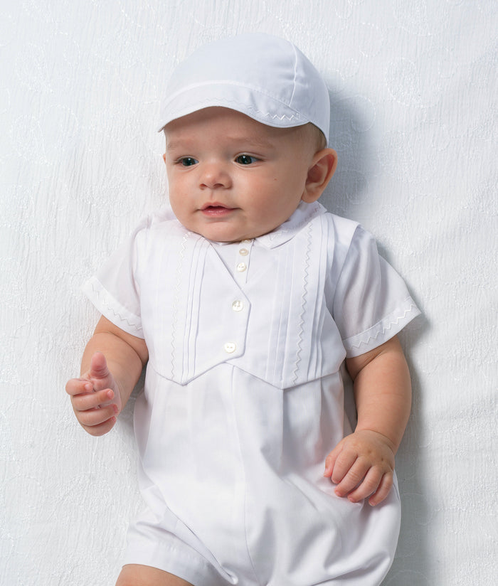 Baby Boys Christening Outfit with Vest and Hat