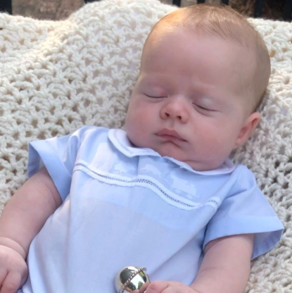 Baby Boys Newborn Blue Bubble With Train